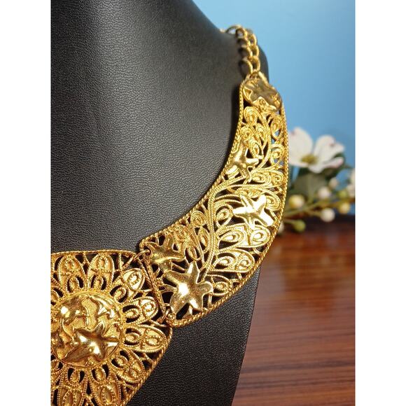 Vintage 90s Jose Maria Barrera for Avon Falling Leaves Necklace Golden Beautiful - Picture 14 of 16